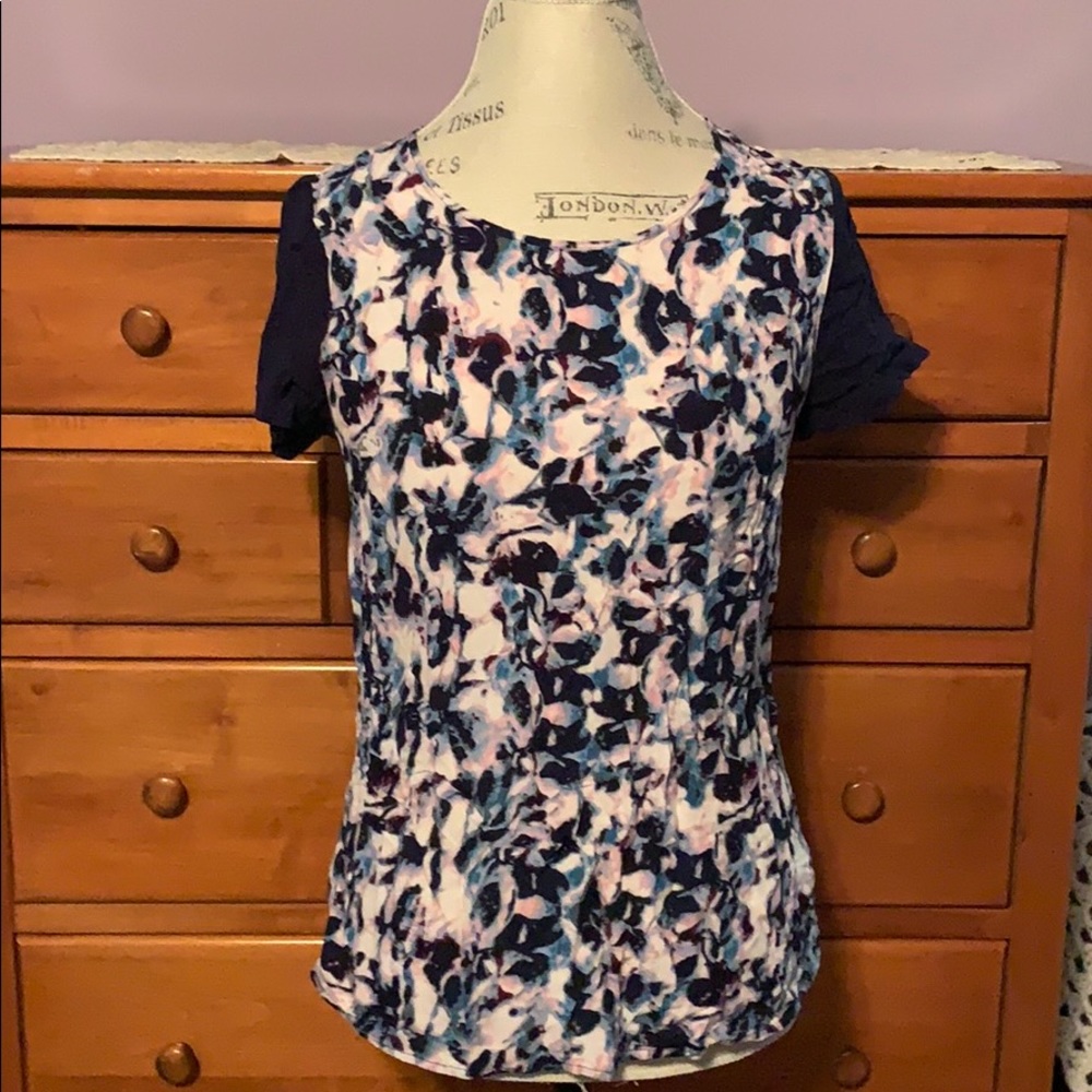 Cynthia Rowley sz S print short sleeve top